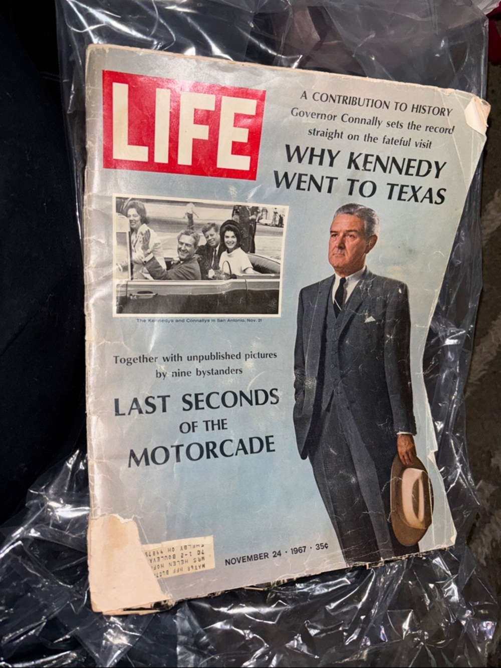 Vintage Magazine Cover in Blue and Cream Tones